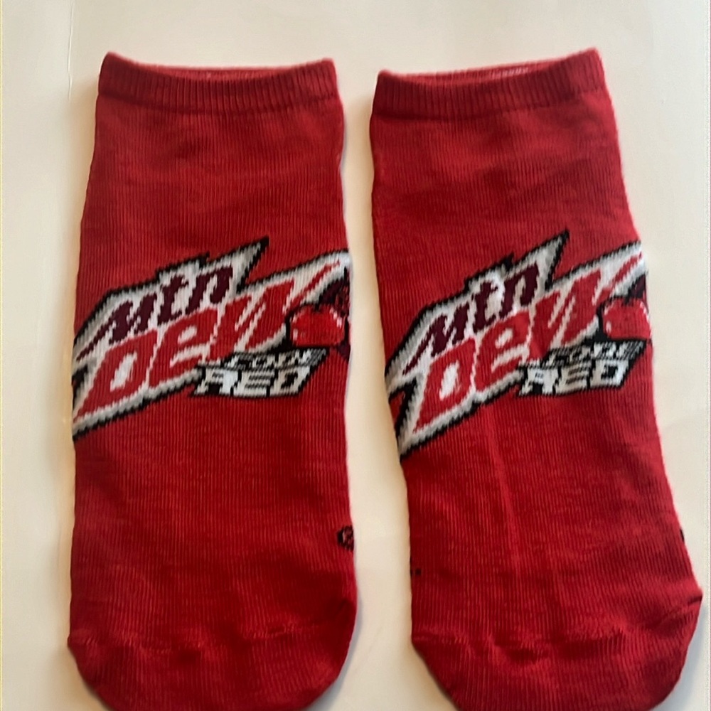 Mountain Dew Code Red Ankle Cotton Socks NWT - Picture 3 of 6